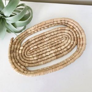 Vintage Handwoven Thick Flat Basket
